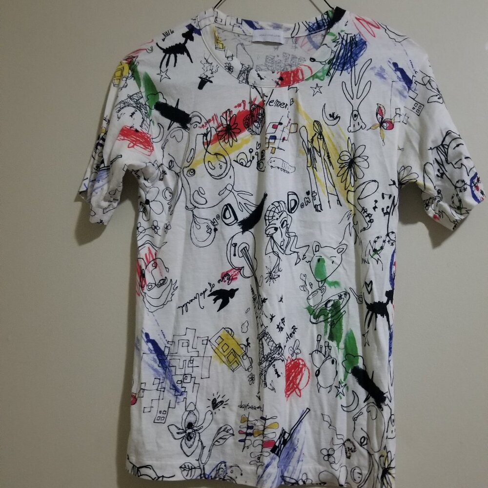 Japanese scribble art import tee, world wide love brand, Japanese size 1